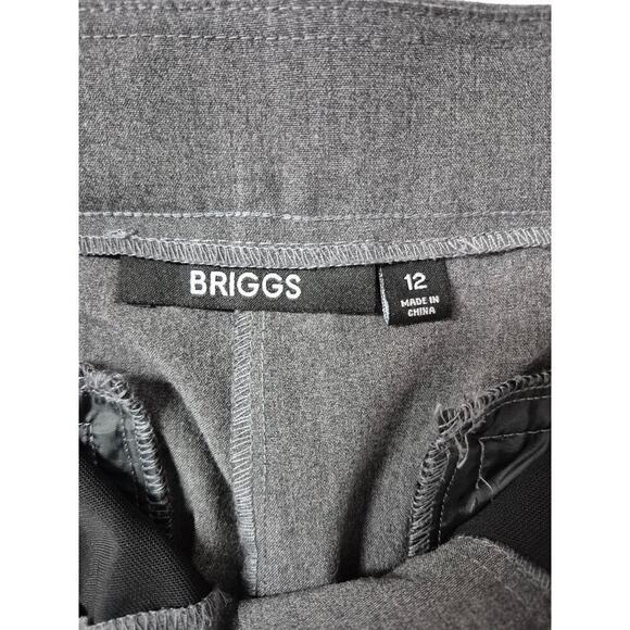 Briggs Poly Blend Charcoal Pants Trousers Work Career Straight Leg Sz 12 - Picture 4 of 4